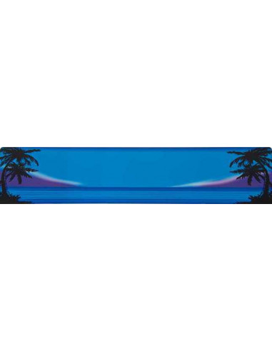 Skilt med palmer og vand - 520 x 115mm - Folieprint