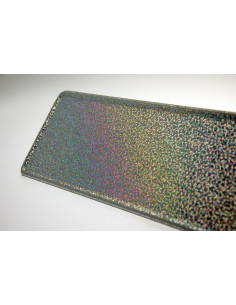 Navneskilt i metal sølvglimmer, til design selv formål