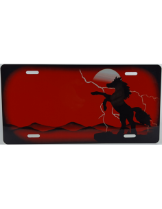 Skilt med Hestenavn, i rød eller blå vælg selv vilken farve, design selv