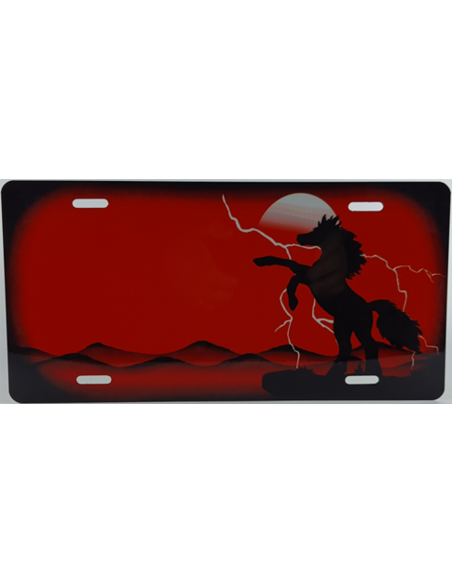 Skilt med Hestenavn, i rød eller blå vælg selv vilken farve, design selv