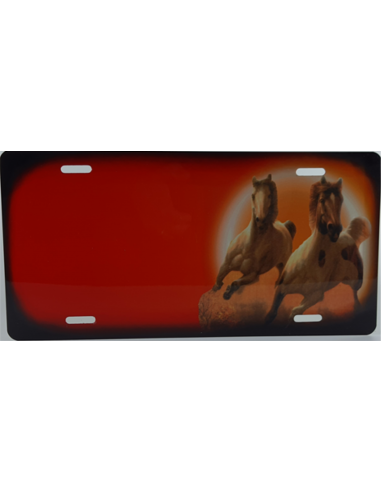 Golopperende Heste - med egen tekst  - 305 x 150 mm - Folieprint