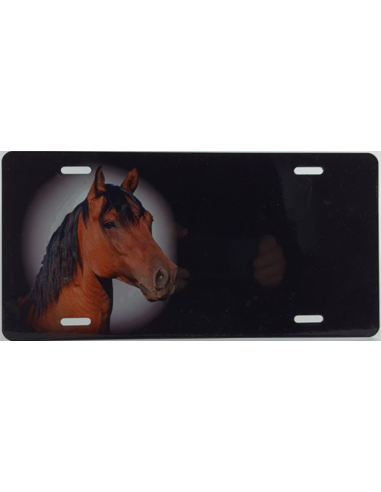 Hest brun - med egen tekst  - 305 x 150 mm - Folieprint