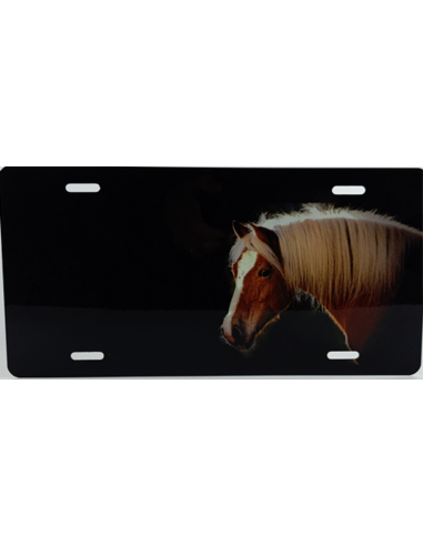 Hest brun - lys - med egen tekst  - 305 x 150 mm - Folieprint