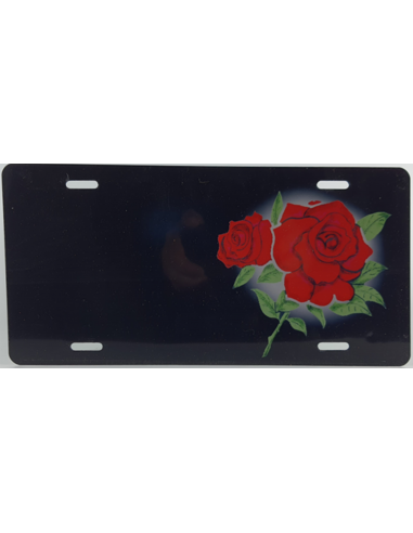Rose med sort baggrund - 305 x 150 mm - Folieprint