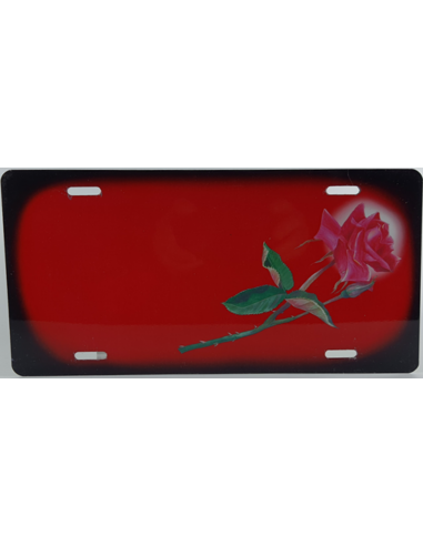 Rose med rød baggrund - 305 x 150 mm - Folieprint