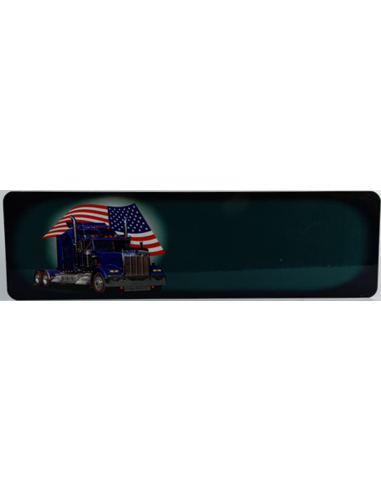Truck med amerikansk flag - 305 x 85 mm - Folieprint