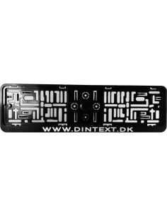 Nummerpladeholder med udfræset tekst (gravering)