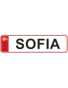 navneplade, nummerplade