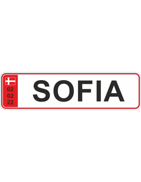 navneplade, nummerplade