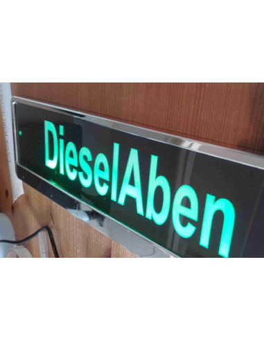 Navneskilt med LED dioder - 530 x 130 mm