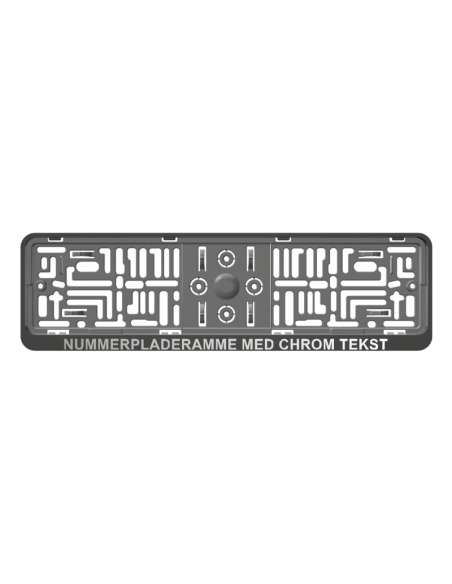 Nummerpladeholder med chrom tekst