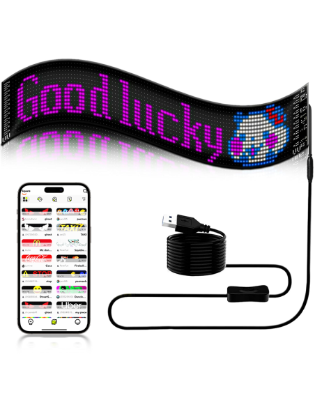 Fleksbiel LED skilt med app, der er nem at betjene