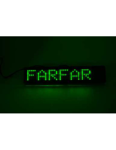 Lille LED skilt med variabel tekst til bil