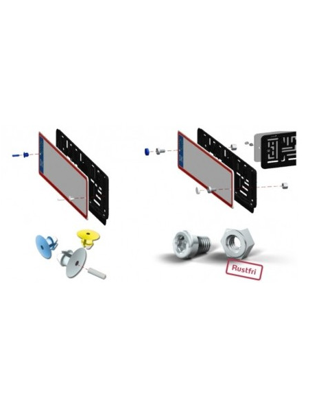 Låsetaps til nummerpladerammer af PP plast fra Skomø Print
