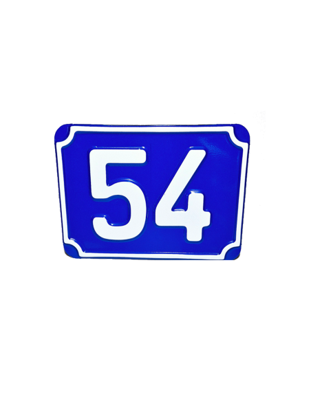 Husnummer skilt retangulært i aluminium