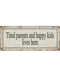 Skilte i Retrolook Funny, Tired parents