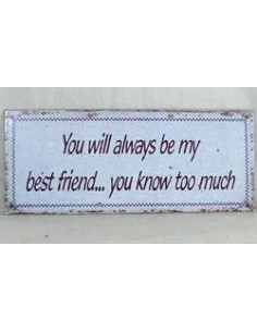 Skilte i Retrolook Funny, Sjovt, Best Friend