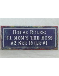 Skilte i Retrolook Funny, Sjovt, House Rules