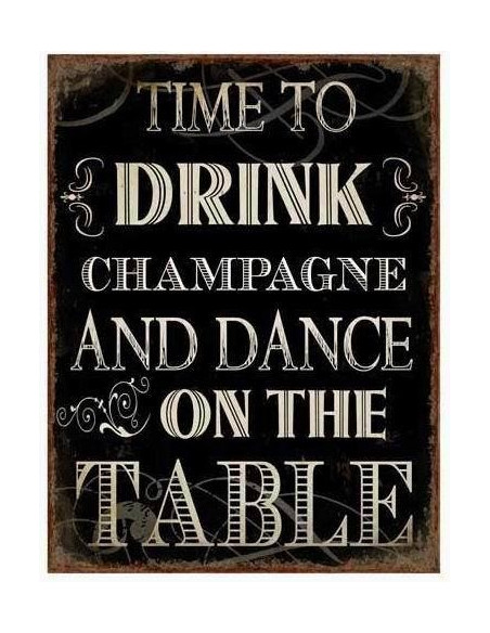 Skilte i Retrolook sjovt, drink champagne