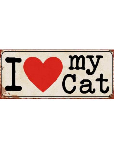 Skilte i Retrolook sjovt, Love my cat