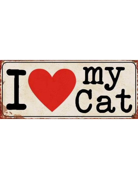 Skilte i Retrolook sjovt, Love my cat