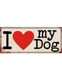 Skilte i Retrolook sjovt, Love my dog