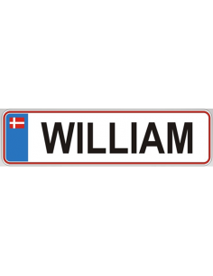 Navneplade til barnevogn eller børneværelse - 26 x 7 cm