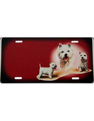 West Highland White Terrier Skilt - 305 x 150 mm - Folieprint