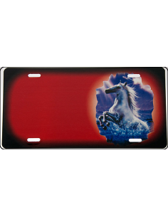 Stejlende hvid hest skilt