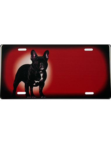 Fransk Bulldog rødt Skilt - - 305 x 150 mm - Direkte print